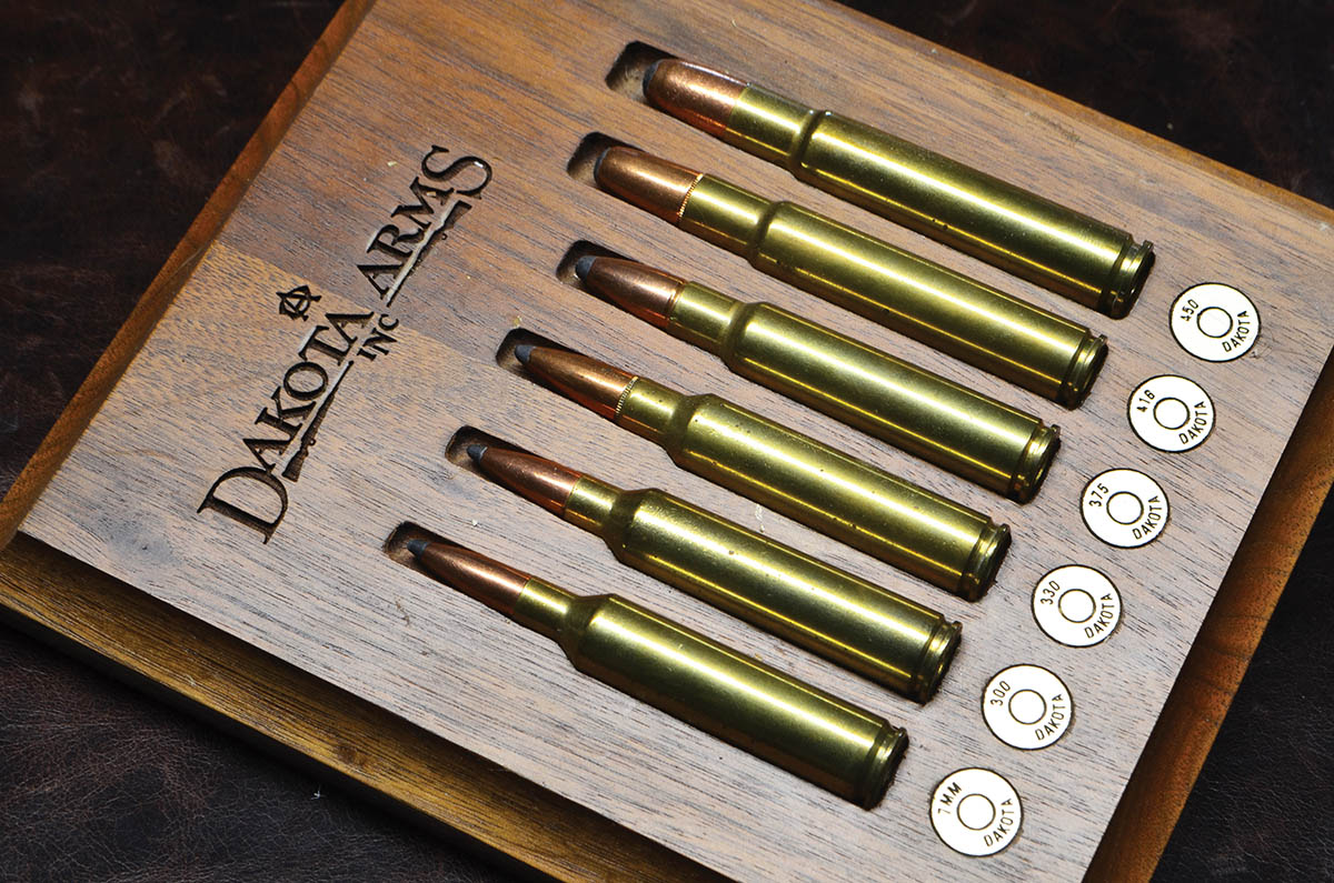 The Dakota line of cartridges, introduced in 1994, were intended to put Dakota Arms on an equal footing with Weatherby, but they died with the original company. All but the 450 Dakota are based on the 404 Jeffery case; the 450 is based on the 416 Rigby.